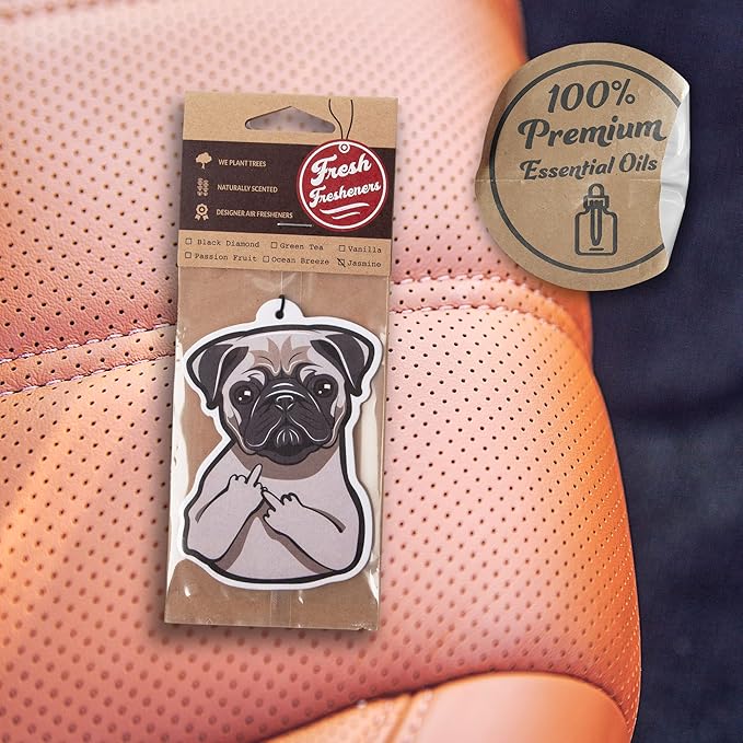 Air Freshener Scented With Essential Oils By Fresh Fresheners (Funny F Pug)