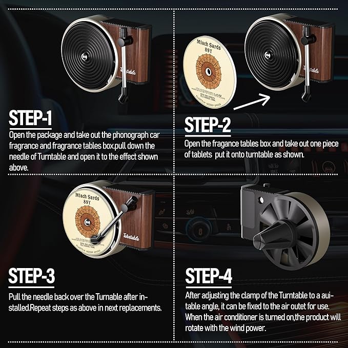 WOCOCN Customized Photo Car Air Freshener, Double-Sided Record Player Design, Unique Turntable Vinyl Shape,Meaning Gifts for Dad, Mom, Friends, Colleagues（9pcs）
