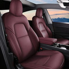 AOMSAZTO Car Seat Cover Fit for Tesla Model Y 2020 2021 2022 2023 2024 2025 5 Seater - Full Set Wine Red Seat Covers