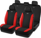 Skechers Seat Covers, Premium Breathable Polyester Car Seat Covers, Car Seat Covers Full Set Airbag Compatible, Automotive Comfort for Most Cars, Vans, Trucks, SUVs (Full Set, Red)