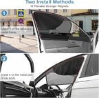 2 PCS Car Window Shades, Magnetic Double Layer Car Side Window Sun Shades with Full Shade/Half Shade, Front Window Covers for Driver,Car Accessories