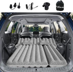 SUV Air Mattress: Inflatable Car Air Mattress for Camping, Flocking Car Bed with Air Pump & 2 Pillows, Portable Sleeping Pad Mattress for Home Car Travel Camping Grey