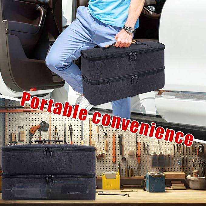 Carrying Bag Compatible with MONOZEL Car Vacuum Portable Cordless,Portable Carry Case for 18000Pa 2 in 1 Vacuum Cleaner,Handheld Vacuum Cordless Storage Organizer,Large Capacity(Bag Only)