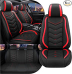 CTDS Car Seat Covers for Chevy Trax 2015-2026, Stylish Sport Seat Cover, Premium Nappa Leather Car Seat Cover. Automobile Seat Covers Sets.(Standard 5 Seats/Black Red)