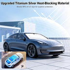 Car Windshield Sunshade Universal Sun Visor Front Window Shades, Foldable Reflective Fits for Model 3/Y 2016 to 2026 (55.9" x 37.4")
