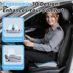 VUSIGN X-Large Seat Cushion for Truck & Car Drivers, Memory Foam Seat Cushion for Long Driving, Sciatica & Tailbone Pain Relief, Ergonomic Back Support Cushion with Non-Slip Bottom & Washable Cover