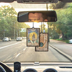 L1rabe 4P Vintage Tarot Car Air Fresheners, The Star World Sun Moon Hanging Air Freshener Fragrance Scented Cards Old Style Tarot Theme Car Aromatherapy Tablets Bedroom Wardrobe Shoe Cabinet Deodorant