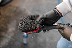 Detail Factory - ProGrip Wheel Face Brush - Ergonomic ProGrip Handle - Premium Wheel Cleaner Brush - Soft Flagged-Tip Bristles - Red & Black
