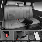 CAR PASS Nappa Leather Car Seat Covers Full Set, Luxury Seat Protector for Cars, Waterproof Anti-Slip Car Seat Cushion Armrest Compatible Airbag Universal for Sedan SUV Pick-up Truck Automotive, Gray