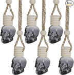 Skull Air Freshener Car Hanging, Car Air Freshener Cars Diffuser Bottles, Refillable Perfume Bottles Pendant Auto Interior Decor for Essential Oil Fragrance Aromatherapy Bottle Ornament (6 Pcs)