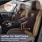 Truck Seat Covers for Ford Ranger 2019-2026, Waterproof Premium Leather Full Coverage Car Seat Cover, Muscle Sport Style Auto Interior Seat Cover Sets (Full Set/Brown Coffee)