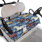 Biyejit Golf Cart Seat Covers with 4 Pockets Golf Cart Seat Towel Blanket Fits 2-Seat Golf Carts, Golf Cart Accessories