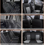 AOMSAZTO Car Seat Covers for Toyota Corolla 2014 2015 2016 2017 2018 2019 L,LE,LE Eco,Plus Sedan Car Seat Cover Full Set Waterproof, Custom Fit Full Set Faux Leather (Black+Gray, 2014-2019 Corolla)