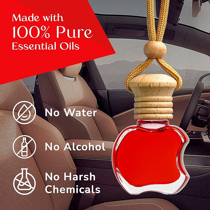 Kabod Flowers Car Air Freshener | Hanging Essential Oil Diffuser | Natural Odor Eliminator | Long-Lasting Fragrance | 10 ml