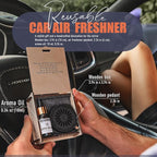 Handmade Wood Car Air Freshener — Best Wheels Designed Refillable Essential Oil Diffuser — Long Lasting Coffee Beans Fragrance Oil 10 ml — Car Accessories Gift Box