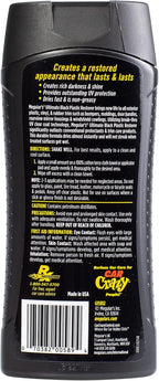 Meguiar's Ultimate Black Plastic Restorer, Durable Car Restorer for Faded Black Plastic, Vinyl, and Rubber, Restores Deep Color and Shine, for Car Guys, 12 Oz