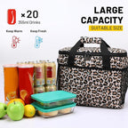 MIER 18L Large Soft Cooler Insulated Picnic Bag for Grocery, Camping, Car, Leopard