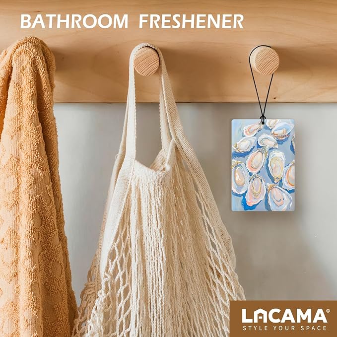 Lacama Blue Coastal Beach Car Air Freshener 3Pcs, Coastal Malibu Palm Tree Oyster Coral Cars Scents Air Freshener for Women Girls Gifts, Preppy Beach Car Accessories Interior Mirror Decor Hanging