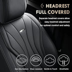 Coverado Front Seat Covers, 2 PCS Leather Seat Cover, Black Seat Cover for Cars, Waterproof Car Seat Cover, Car Seat Protector, Driver Seat Covers Seat Cushion Universal Fit for Most Vehicles (Black)