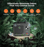 Ozone Generator 48,000mg, Commercial Ozone Machine Odor Removal, High Capacity O3 Ionizer Air Purifier Deodorizer, Portable Mini for Car, Home, Smoke, Pets, Industrial, for 4000 Square Feet -Black