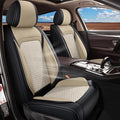for Subaru Impreza Seat Covers Full Set 2012-2024 2025 2026 - Breathable Cool Ice Silk Leather 5 Seats for Subaru Impreza Accessories (Black&Beige)