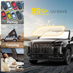 Car Windshield Sun Shade Compatible with 2020 2021 2022 2023 2024 2025 2026 Hyundai Palisade Accessories Foldable Front Window Sunshade Custom Windshield Cover Sun Visor Block UV Rays