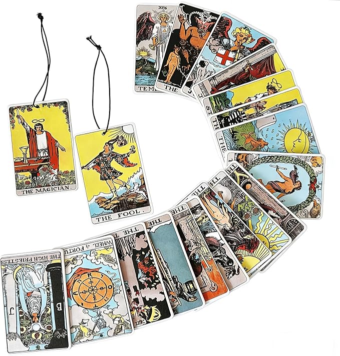 Tarot Car Fresheners, 22 Major Arcana Tarot Cards Car Air Freshener Set, Spiritual Gifts for Women, Car Accessories for Tarot Cards, Spiritual Present for Tarot Reader Birthday 3x2In