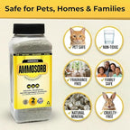 Natural Cat Litter Deodorizer Granules – 2 lb. Ammonia Odor Eliminator for Multi-Cat Homes – Neutralizes Urine Odor at the Source – Safe for Cats, Dogs, and Rabbits
