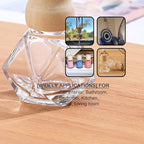 7 PCS MINI Cute Glass Bottle with Suspended Wooden Cover and Plastic Dropper,Car Air Freshener Perfume Bottle,Empty DIY Bottle Décor