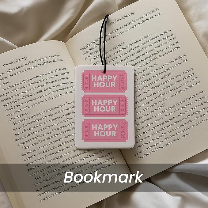 Cute Pink Girly Car Air Freshener 4 Pcs - Trendy Pink Ticket Girl Wine Hanging Air Freshener for Cars Closet Drawer Books, Girly Car Accessories Mirror Decor for Women