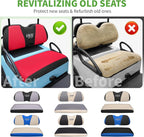 10L0L Golf Cart Seat Covers Universal for Yamaha G29 Drive2 Club Car Precedent Tempo Standard Front Seats, Breathable Mesh Bench Seat Cover, No Drilling Seat Cushion - All-Season Comfort