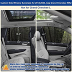 XCBYT Car Window Shades for 2014-2020 Grand Cherokee (Not for Grand Cherokee L) Sun Shade for Car Baby Side Window with Breathable Mesh Blocking 99% UV Glare and Privacy Protection for Safe Driving