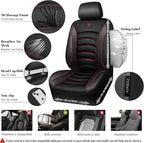 CAR PASS Comfortable 3D Foam Mesh Leather Car Seat Covers Front, Air Cool Mesh Breathable Front Seat Covers for Car, Universal Fit for SUV Truck Sedan Automotive, Airbag Compatible,Black Red