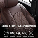 Huidasource Front Seat Covers Fit for Toyota Tacoma 2016-2023 SR SR5 Limited TRD Sport/Pro/Off Road All Cab Front Row, 360° Full-wrap Leather Automotive Car Seat Cushion Cover (Front Pair/Coffee)