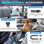 Handheld Vacuum Cordless, 15000PA Strong Suction Hand Held Car Vacuum Cleaner Portable with Multi-Nozzles & Washable Filter, Lightweight Dust Busters Rechargeable for Home, Car, Office, Pets
