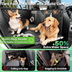 Zanch Heavy-Duty Dog Car Seat Cover, Flat Solid Back Seat Extender for Multi Large Dogs, Hard-Base Supports 450 lb, Waterproof Scratchproof Hammock Protector, Standard for Cars, SUV, Trucks, Orange