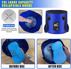 21Pcs Car Wash Kit,62" Car Wash Brush Mop with Long Handle,Car Cleaning Kit,Car Detailing Brush Set,Car Wash Bucket with Filter,Windshield Window Squeegee for Cars RV Truck Boat (Blue)