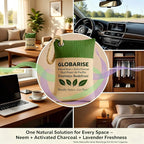 GlobaRise™ Dual Power Charcoal + Neem Odor Absorber Bags Natural Air Purifier Bags for Home, Car, Shoes & Pets | Activated Charcoal Deodorizer Eliminator | Eco-Friendly & Reusable | 100g, Pack of 6