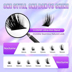 Lash Extension Kit DIY Lash Clusters Kit Eyelash Extensions Individual Lashes Extensions with (Bond,Seal,Tweezers,Remover,168Pcs,Nocturne,8-16)