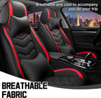 CTDS Car Seat Covers for Chevy Equinox 2005-2026, Stylish Sport Seat Cover, Premium Nappa Leather Car Seat Cover. Automobile Seat Covers Sets.(Luxury 2 Seats/Black Red)