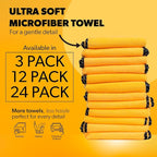 Chemical Guys Professional Grade Premium Microfiber Towels for Cars, Gold, 16" x 16", Ultra-Soft and Scratch-Free Car Detailing Cloths for Trucks, Motorcycles, and More - 12 Pack