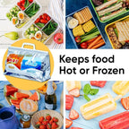 Superio Hot and Cold Insulated Bags for Food Delivery, Grocery Shopping Bags, Food Storage for Hot and Frozen Food for Travel, Disposable Cooler Bag, Reinforced Thermal Lunch Bag (5, 13"x5.5"x8.5")