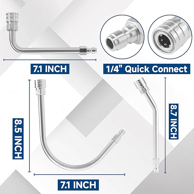 Pressure Washer Extension Wand-30°, 90°, 120° Gutter Cleaner Attachment Kit with 5 Nozzle Tips, 1/4" Quick Connect, High Power Washer Lance for Roof, Deck, Car, Gutters, 4000 PSI