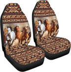 ELEQIN Aztec Horse Car Seat Covers Two Front Only for Car, Automotive Interior Covers, Airbag Compatible, Quick Setup Universal Fit Seat Covers for Car, Truck, SUV