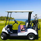 YOKYHOM American Flag Golf Cart Seat Covers for 2/4-Seater, Patriotic USA Seat Towel Blanket Keeps Seats Cool & Clean for Summer, Microfiber Fits EZGO, Club Car, Yamaha, 51"x31"
