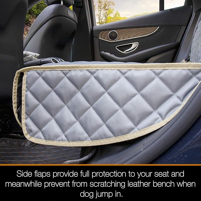iBuddy Car Seat Cover Waterproof Back Seat Cover for Kids and Dogs Without Smell Heavy Duty and Nonslip Rear Seat Protector Non Stick Fur Bench Seat Cover for SUV Van Easy to Install Machine Washable