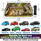 CHILL·TEK Funny Animal Car Windshield Sun Shade Umbrella, Dinosaur Driving Car Sun Shade Umbrella, Block UV Rays Heat Foldable Windshield Umbrella Sun Visor Protector - Keep Vehicle Cool for Cars SUV