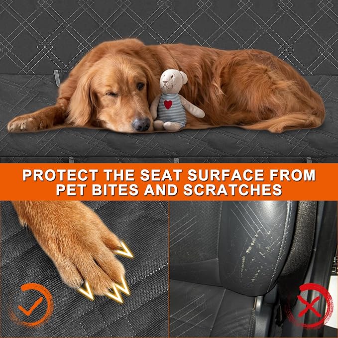 Dog Car Seat Cover Compatible with Chevy Malibu 2004-2025, Waterproof Pet Bench Seat Cover for Back Seat, 600D Heavy Duty Scratch Proof Nonslip Truck Seat Covers for Dogs