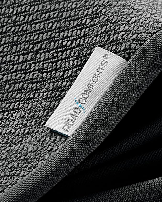 Road Comforts Car Seat Covers for Front Seat, Low Back Heavy Duty Breathable Flax Seat Protector, Airbag, Not Seat Belt Compatible, Washable Seat Cover Fits for Most Cars, Trucks, SUVs, Vans Black