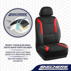 Skechers Memory Foam Car Seat Covers, Air Cool Mesh Thick Seat Covers, Car Seat Full Sets, Airbag Compatible, Automotive Comfort Protection for Most Cars,Vans,Trucks, SUVs,Red